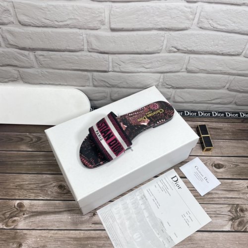 Dior Women Shoes Mule DWAY SLIDE Luxury Brand Womens Sandals Slippers with Original Box