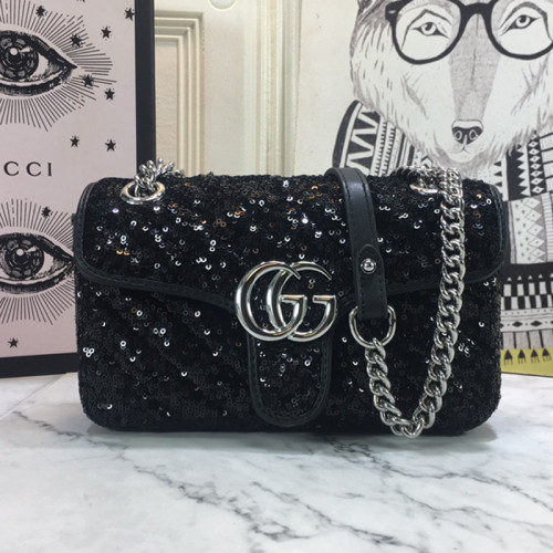 Gucci Womens Bags Shoulder Messenger Bag Luxury Brand Gucci GG Marmont matelassé mini bag with Original Box 446744 UM8AF 4340