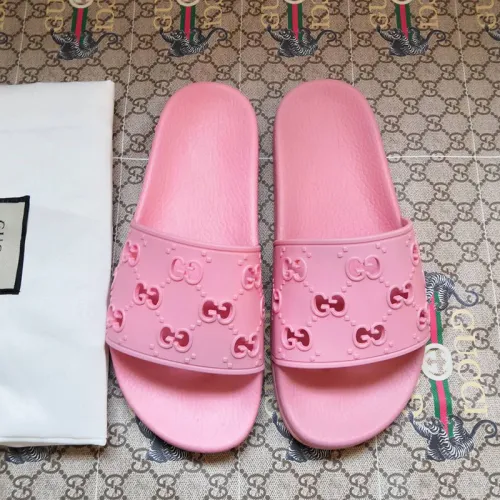 Gucci Women Shoes Flat Sandals Slippers Luxury Brand Women's rubber GG slide sandal with Original Box ‎573922 JDR00 5846