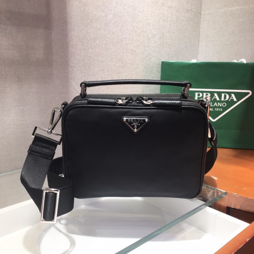Prada Mens Bags Shoulder Messenger Bags Handbags Luxury Brand Black Prada Prada Brique Ny-Lon bag with Original Box 2VH069_ZO6_F0002_V_ZMI