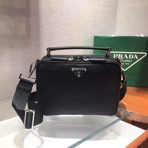 Prada Mens Bags Shoulder Messenger Bags Handbags Luxury Brand Black Prada Prada Brique Ny-Lon bag with Original Box 2VH069_ZO6_F0002_V_ZMI