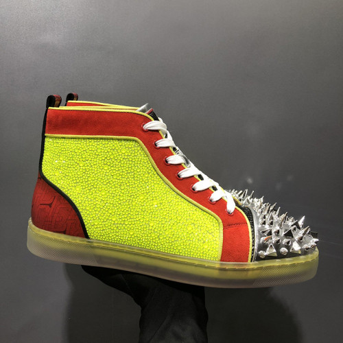 Christian Louboutin Mens Shoes Luxury Brand Red Bottom Design Louis Junior Spikes Flat with Original Box CL sneakers