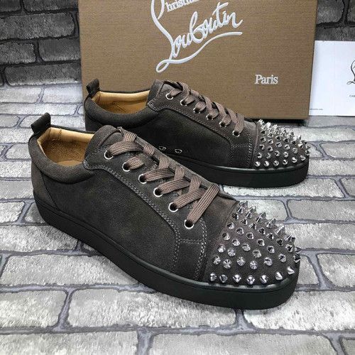 Christian Louboutin Mens Shoes Luxury Brand Red Bottom Design Louis Junior Spikes Flat with Original Box CL sneakers
