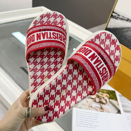 Dior Women Shoes Mule DWAY SLIDE Luxury Brand Womens Sandals Slippers with Original Box