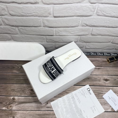 Dior Women Shoes Mule DWAY SLIDE Luxury Brand Womens Sandals Slippers with Original Box