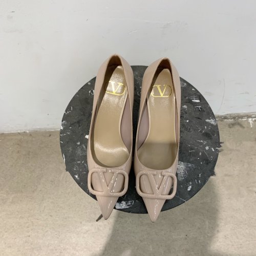 Valentino Women Shoes Mule Flip Flop Sandals VLOGO SIGNATURE CALFSKIN PUMP 80MM Luxury Brand with Original Box