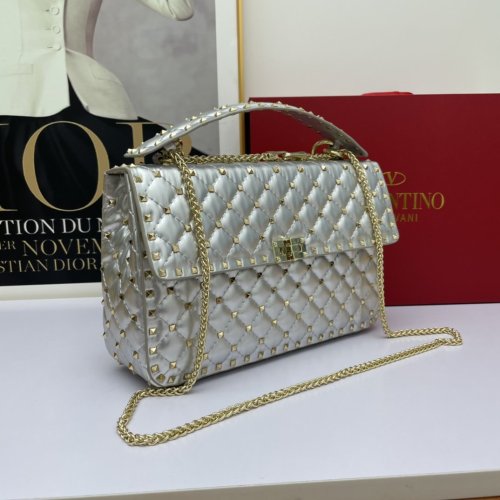 Valentino Womens Bags Crossbody Bags Handbags Luxury Brand LARGE ROCKSTUD SPIKE NAPPA LEATHER BAG with Original Box