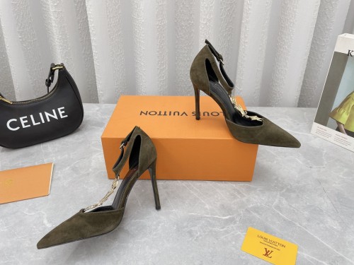 Louis Vuitton Womens Shoes Pumps Sandals Leather Design Luxury Brand Fashion Sandals with Original Box 10cm Heel