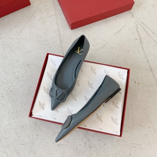 Valentino Women Shoes Mule Flip Flop Sandals VLOGO SIGNATURE CALFSKIN PUMP FLAT with Original Box Luxury Brand