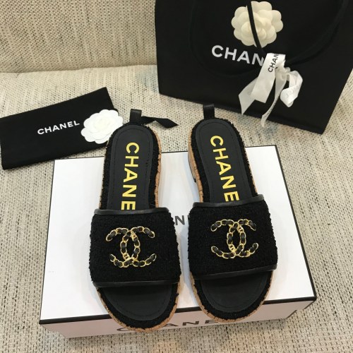 Chanel Womens Shoes Mules Tweed