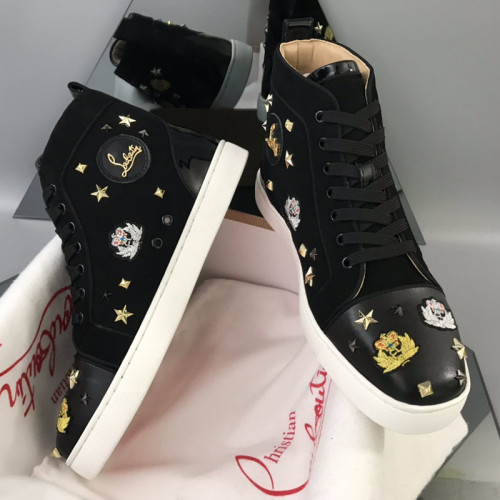 Christian Louboutin Mens Shoes Luxury Brand Red Bottom Design Louis Junior Spikes Flat with Original Box CL sneakers