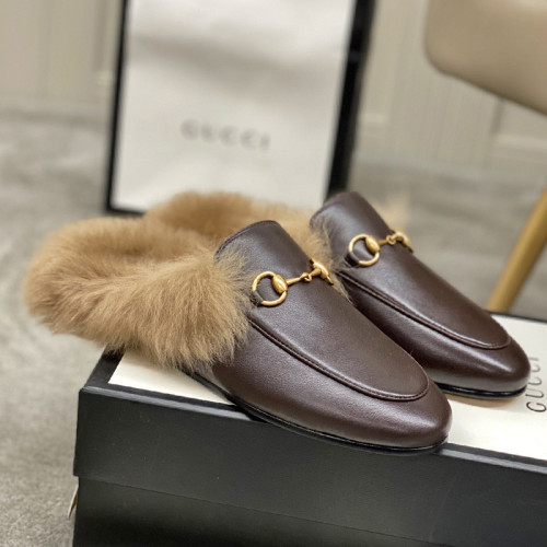Gucci Womens Shoes Casual Loafers Design Luxury Brand Leather Princetown with Original Box
