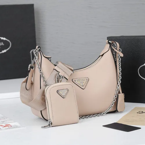 Prada Men Womens Shoulder Bags with Original Box 1BH204_R064_F0F24_V_V1L Luxury Brand Prada Re-Edition 2005 Saffiano leather bag