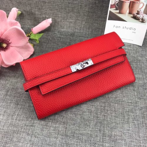 Hermes Womens Mens Wallets Purse Kelly Bag Clutch Leather Design Coin Bag with Original Box