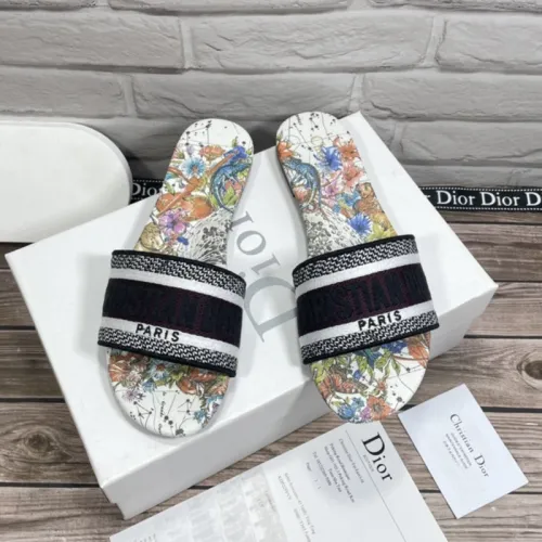 Dior Women Shoes Mule DWAY SLIDE Luxury Brand Womens Sandals Slippers with Original Box