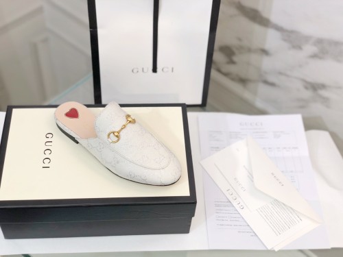 Gucci Womens Shoes Casual Loafers Design Luxury Brand Leather Women's jumbo GG Princetown slipper with Original Box 475094 UKO60 2588