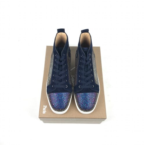 Christian Louboutin Mens Shoes Luxury Brand Red Bottom Design Louis Junior Spikes Flat with Original Box CL sneakers