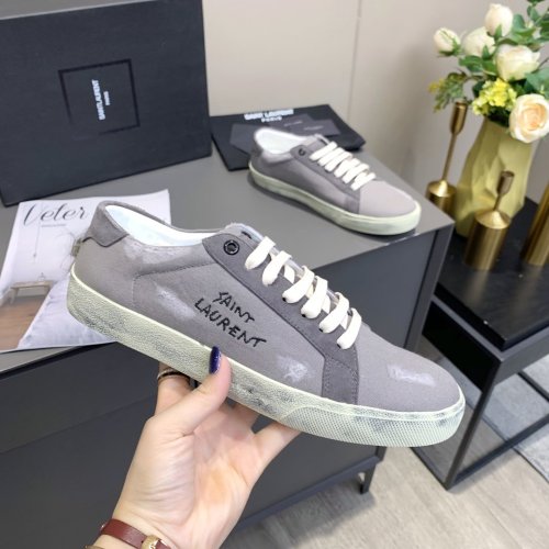 Saint Laurent YSL Men Womens Shoes COURT CLASSIC SL/06 EMBROIDERED SNEAKERS