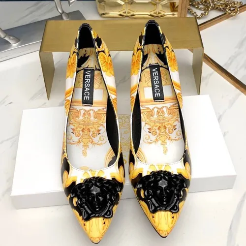 Versace Brand Womens Sandals Shoes Leather Big Size LA MEDUSA PATENT SAFETY PIN LEATHER PUMPS High Heel Design Luxury Brand Sandals for Women