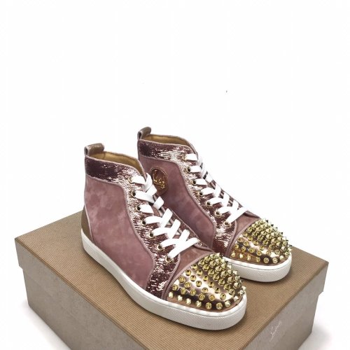 Christian Louboutin Mens Shoes Luxury Brand Red Bottom Design Louis Junior Spikes Flat with Original Box CL sneakers
