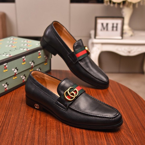 Gucci Mens Shoes Leather Design Luxury Brand Business Dress Shoes for Men with Original Box