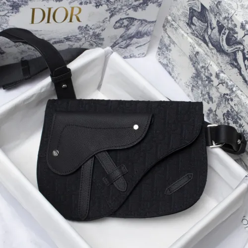 Dior Mens Bags Shoulder Messenger Bags Luxury Brand Dior SADDLE POUCH Black Dior Oblique Jacquard with Original Box 1ADPO095YKY_H00N