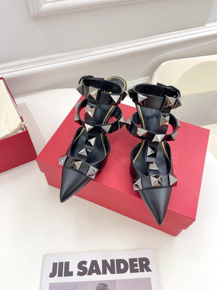 Valentino Women Shoes Mule Flip Flop Sandals ROMAN STUD SLIDE SANDAL IN QUILTED NAPPA with Original Box Luxury Brand 8cm Heel Design