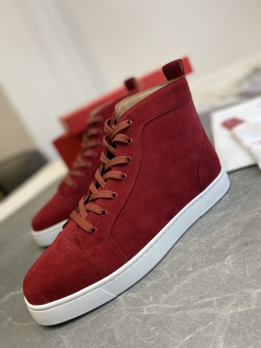 Christian Louboutin Mens Shoes Luxury Brand Red Bottom Design Louis Junior Spikes Flat with Original Box CL sneakers