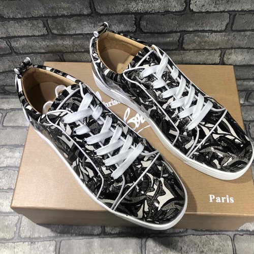 Christian Louboutin Mens Shoes Luxury Brand Red Bottom Design Louis Junior Spikes Flat with Original Box CL sneakers