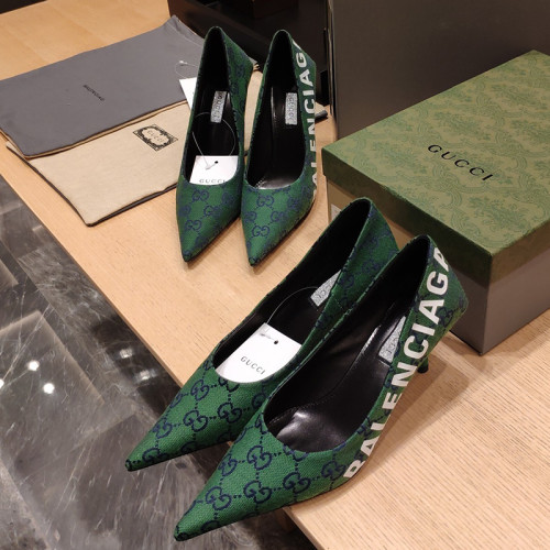 Gucci x Balenciaga Womens Shoes Slingback Pumps High Heel Luxury Brand Wedding Fashion Shoes for Women with Original Box