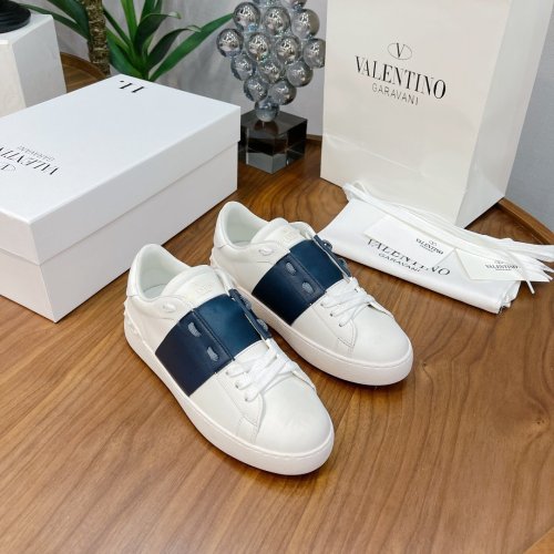 Valentino Men Shoes Fashion Design Luxury Brand OPEN SNEAKER WITH VLTN PRINT with Original Box WY0S0830BLUA01