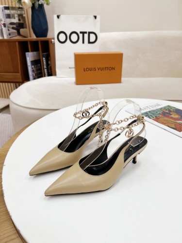 Louis Vuitton Womens Shoes Pumps Sandals Leather Design Luxury Brand Fashion Sandals with Original Box 5cm Heel