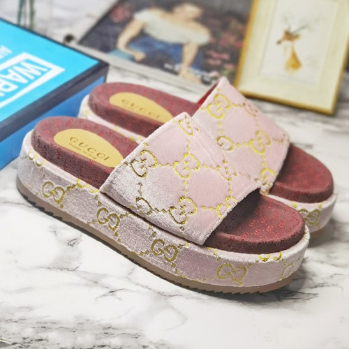 Gucci Mens Shoes Sandals Slides Slippers Luxury Brand Thick Sole Design with Original Box