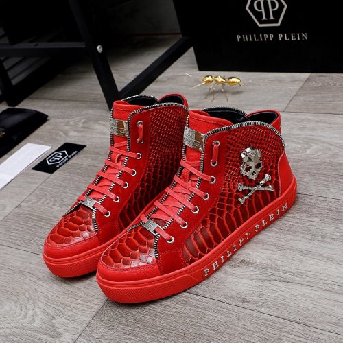 Philipp Plein Men Shoes High Top Sneaker Fashion Design Luxury Brand