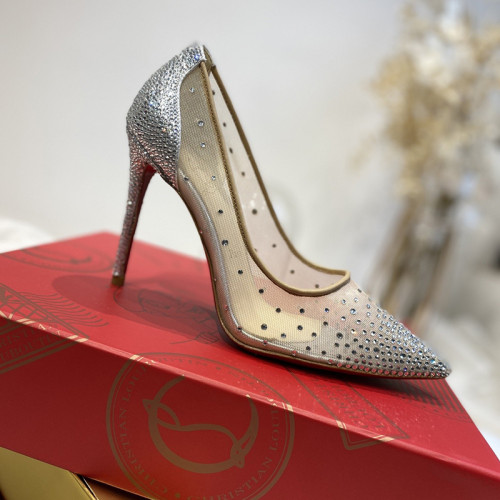 Christian Louboutin Womens Shoes Follies Strass High Heels Shoes Pumps 10CM