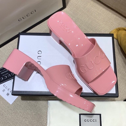 Gucci Womens Shoes Sandals Slides Slippers Luxury Brand Thick Sole 5cm Heel Design Women's GG slide sandal with Original Box