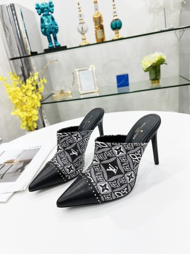 Louis Vuitton Womens Shoes Pumps Sandals Slippers Leather Design Luxury Brand Summer Fashion Sandals with Original Box 9.5cm Heel