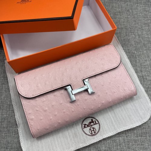 Hermes Womens Mens Wallets Purse Constance Clutch Leather Design Coin Bag with Original Box