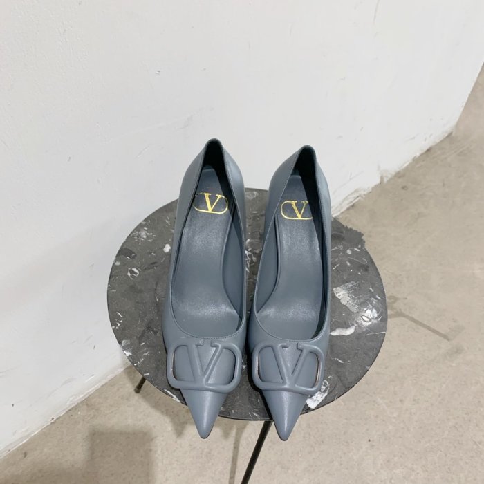 Valentino Women Shoes Mule Flip Flop Sandals VLOGO SIGNATURE CALFSKIN PUMP 80MM Luxury Brand with Original Box
