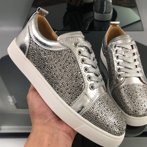Christian Louboutin Mens Shoes Luxury Brand Red Bottom Design Louis Junior Spikes Flat with Original Box CL sneakers