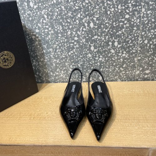 Versace Brand Womens Sandals Shoes Pumps Leather Big Size LA MEDUSA LEATHER PUMPS Design Luxury Brand Sandals for Women