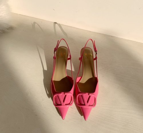 Valentino Women Shoes Mule Flip Flop Sandals VLOGO SIGNATURE CALFSKIN SLINGBACK PUMP 35MM with Original Box