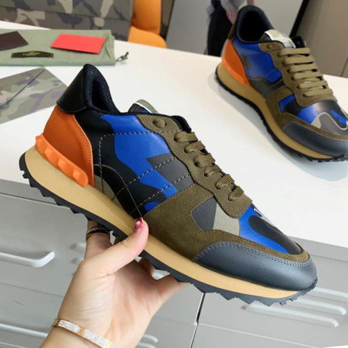 Valentino Men Shoes Fashion Design Luxury Brand ROCKSTUD CALFSKIN SNEAKER with Original Box