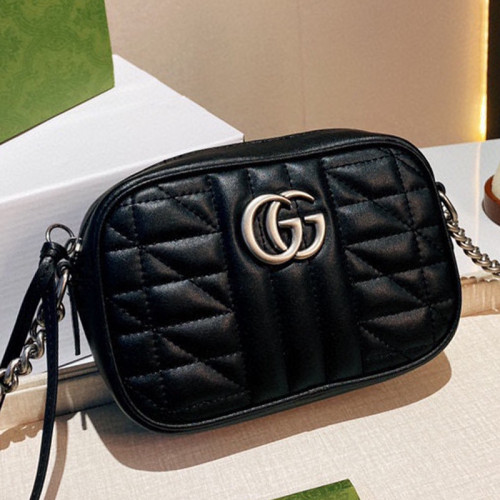 Gucci Womens Bags GG Marmont matelassé mini bag Gucci shoulder bag Luxury Brand with Original Box 634936 UM8BN 1000