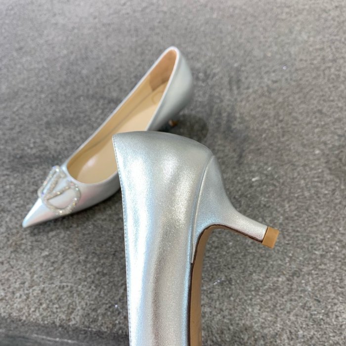 Valentino Women Shoes Mule Flip Flop Sandals VLOGO SIGNATURE CALFSKIN PUMP 45MM / 1.8 IN. with Original Box
