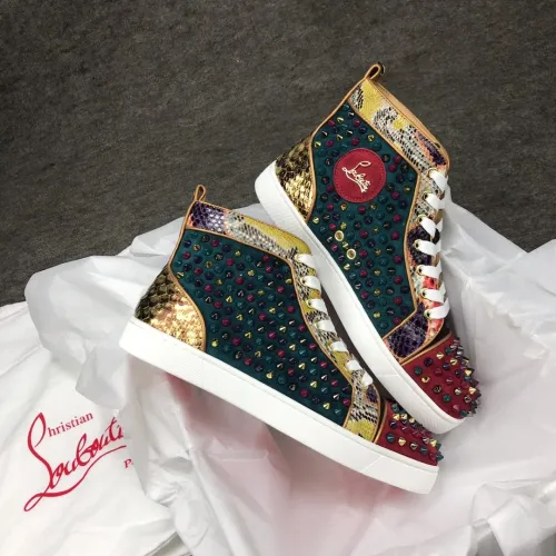 Christian Louboutin Mens Shoes Luxury Brand Red Bottom Design Louis Junior Spikes Flat with Original Box CL sneakers