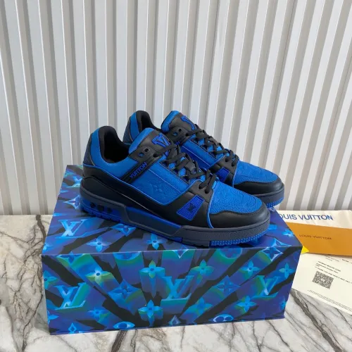 Louis Vuitton Men Shoes Fashion Design Luxury Brand LV TRAINER SNEAKER 1A8WFH Black Monogram-embossed grained calf leather with Original Box