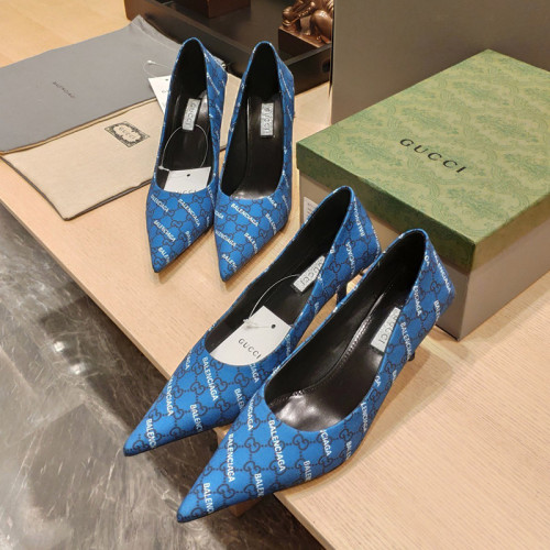Gucci x Balenciaga Womens Shoes Slingback Pumps High Heel Luxury Brand Wedding Fashion Shoes for Women with Original Box