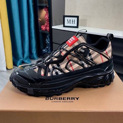 Burberry Men Shoes Sneakers Luxury Brand Vintage Check Cotton Arthur Sneakers With Original Box