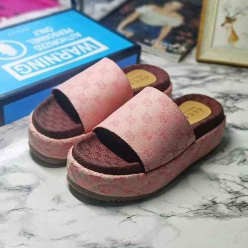 Gucci Mens Shoes Sandals Slides Slippers Luxury Brand Thick Sole Design with Original Box